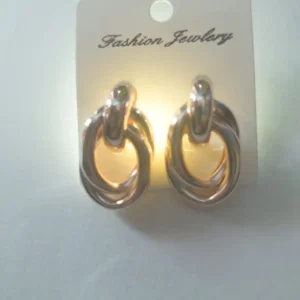 tangled oval rosegold shine earrings
