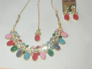 Multi Colour Necklace set with earrings