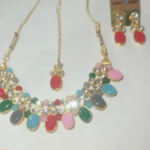 Multi Colour Necklace set with earrings