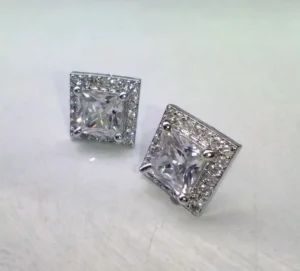 SQUARE ZIRCONIA STUDS