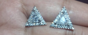 Triangle shaped hd quality stud earrings