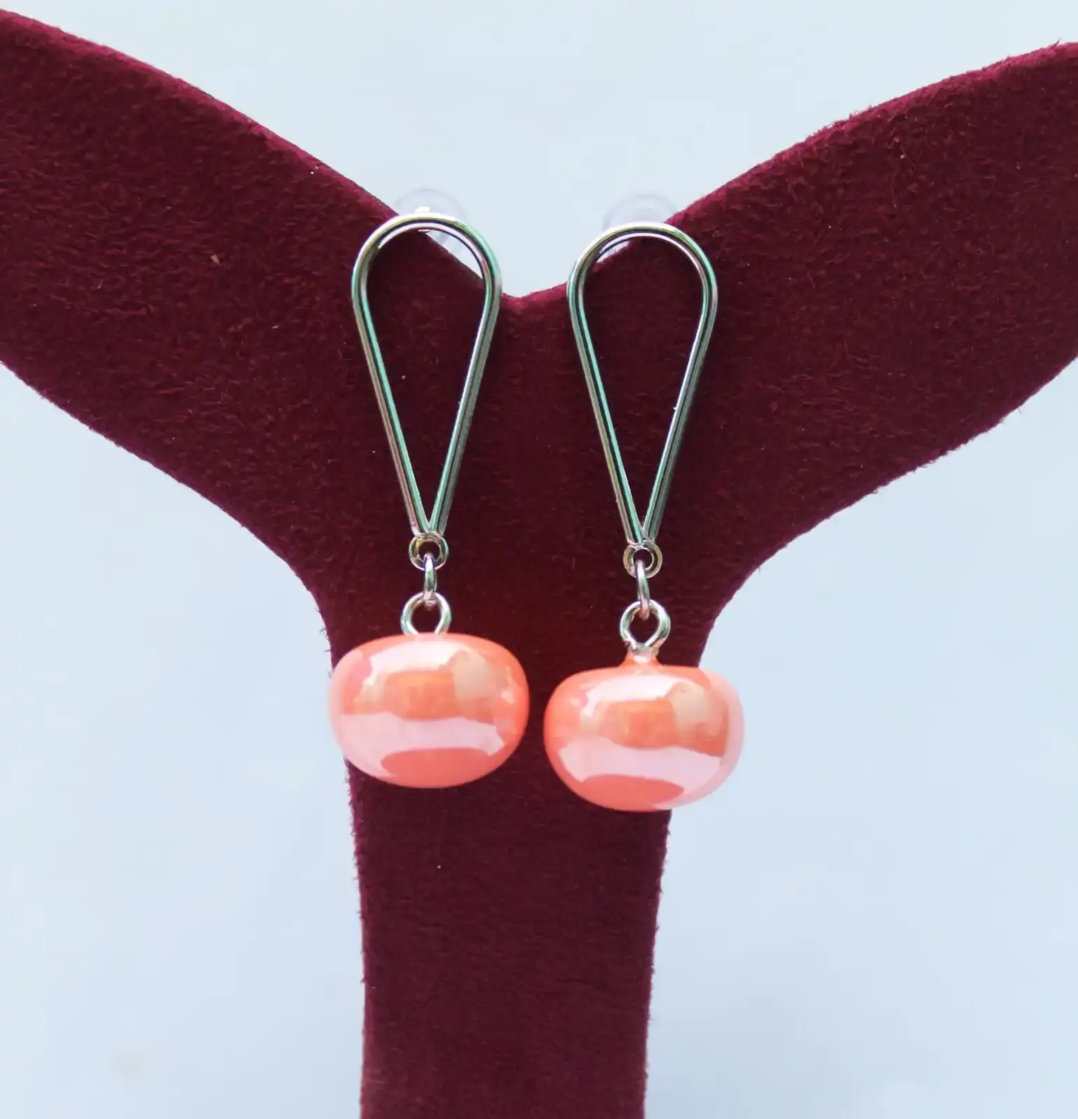 trending latest design orange colour earrings for women